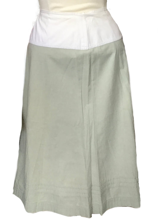Antique White and Sage Green Linen Under Skirt