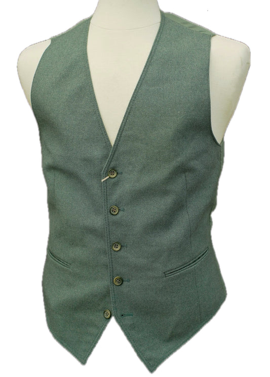 Vintage 1970s Sage Green Waistcoat • 36”