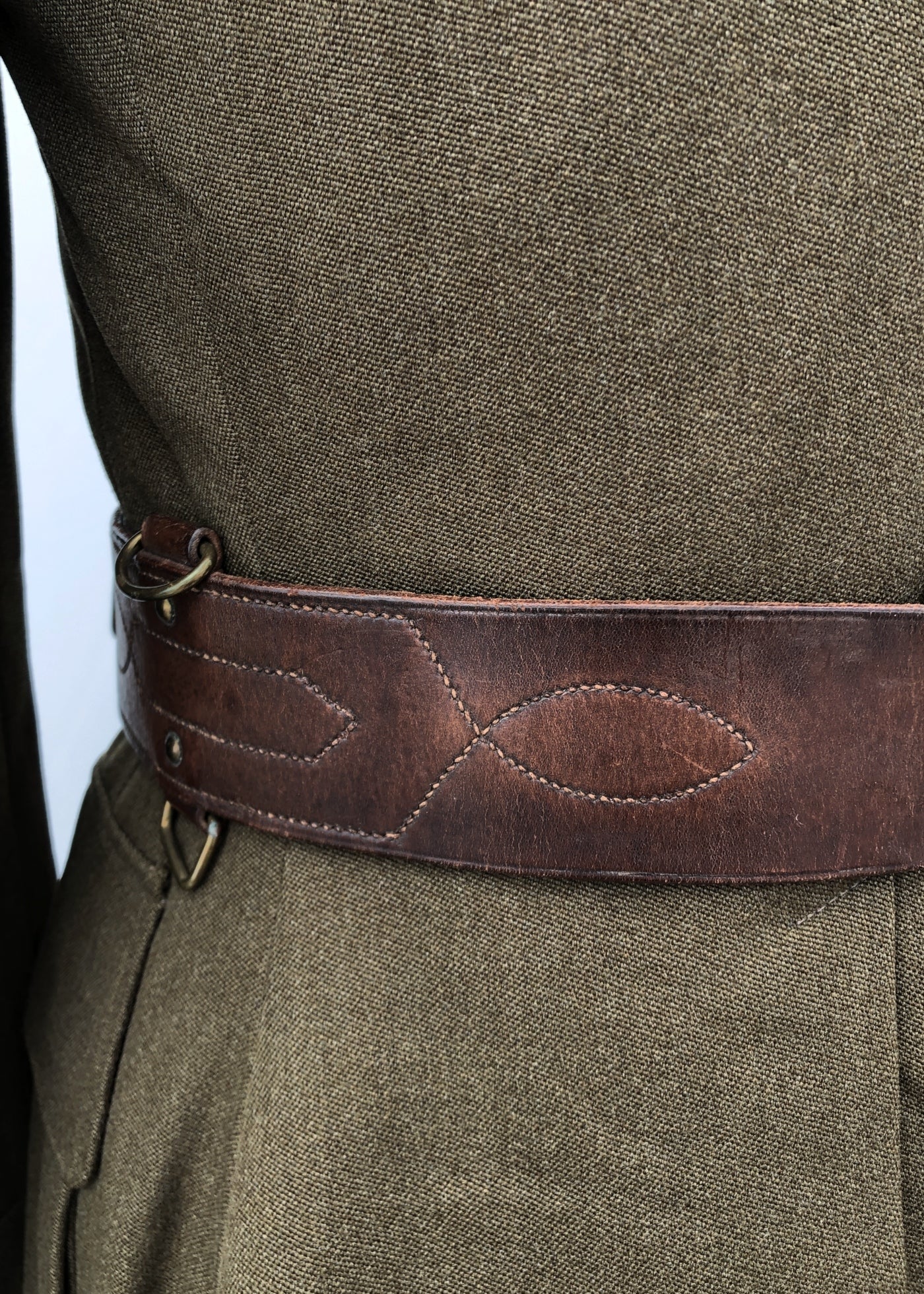Vintage British Army Sam Browne Belt, Officer Issue – Early 20th Century