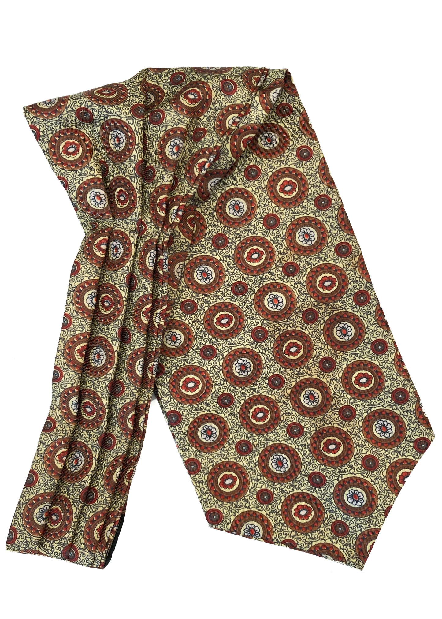 Vintage 60s Primrose Yellow & Red Floral Sammy Cravat