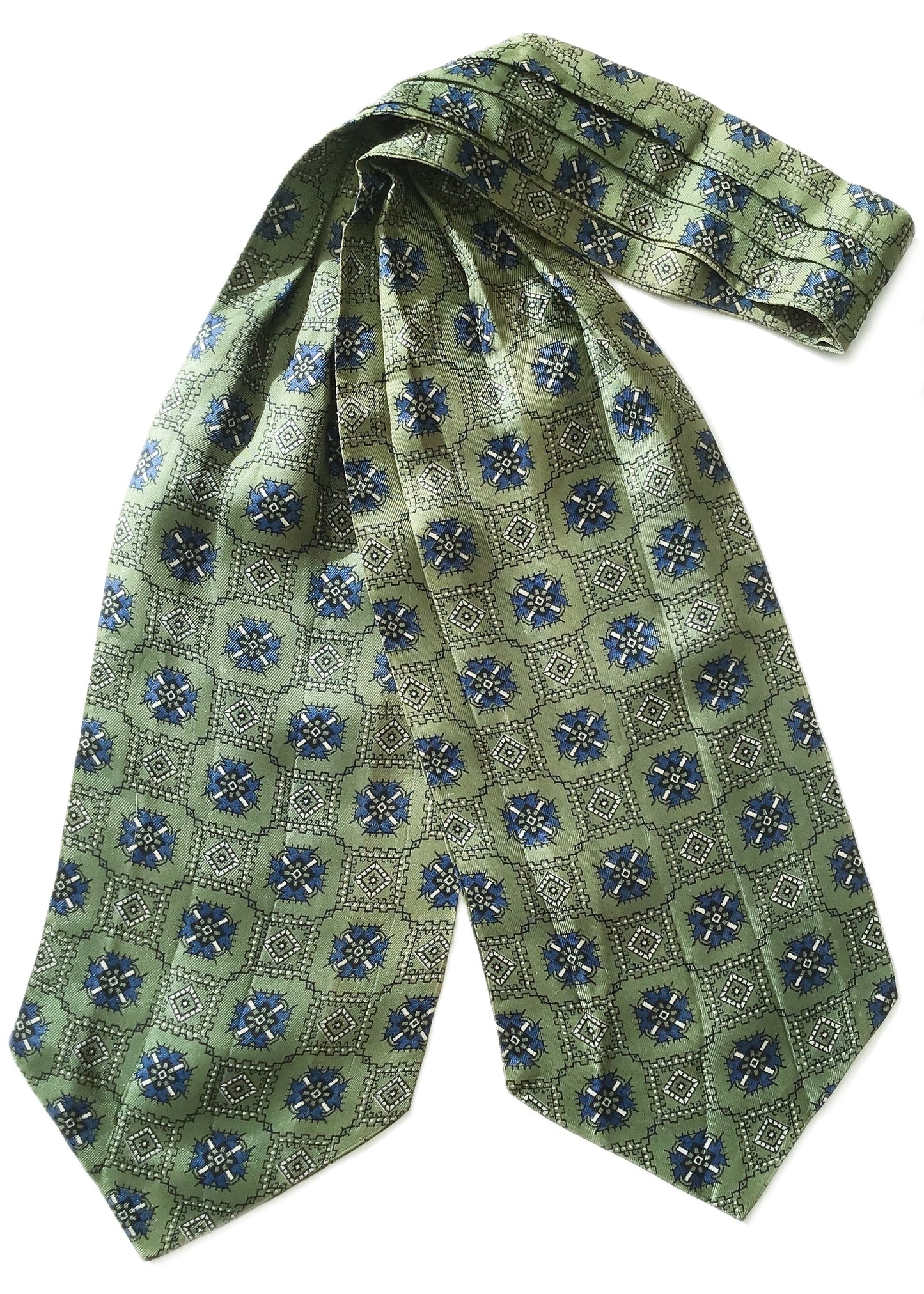 vintage green and blue patterned Sammy cravat