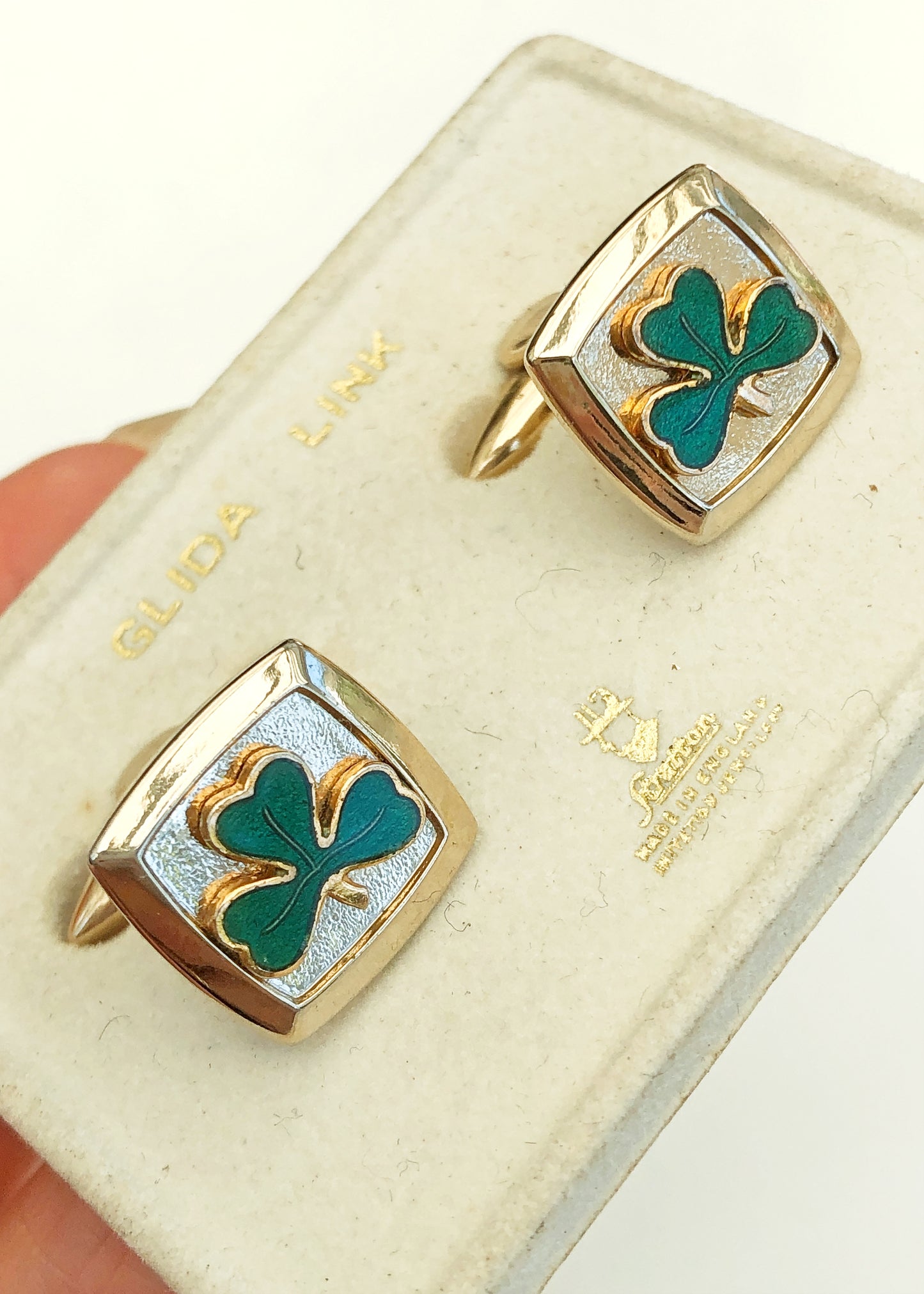 Vintage Irish Shamrock Cufflinks • St Patrick's Day