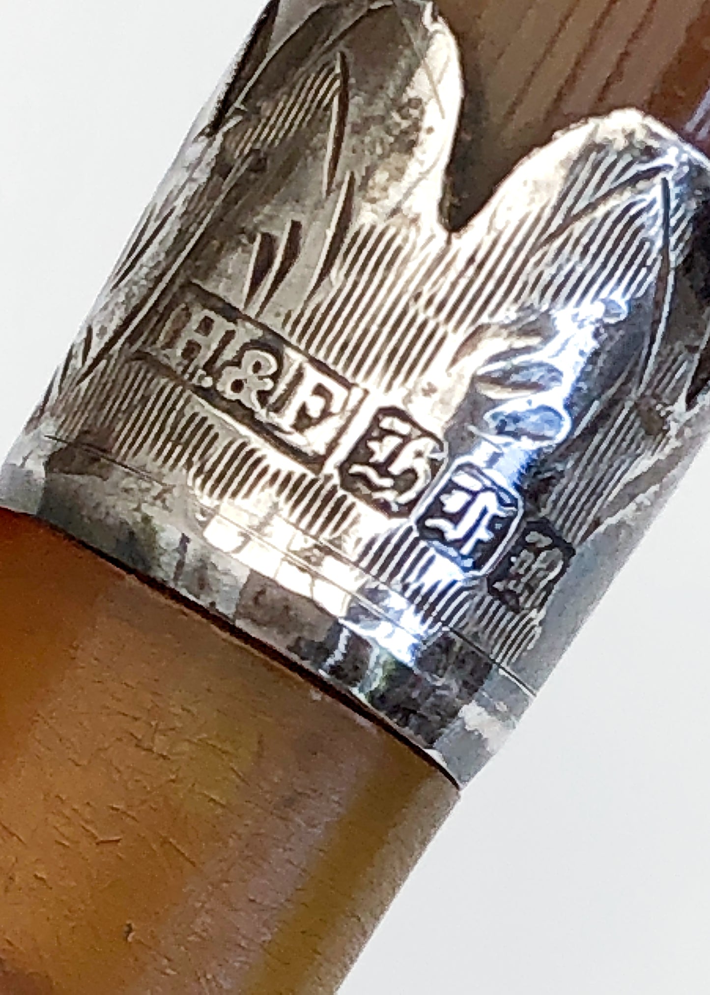 Antique Edwardian Silver, Amber, Horn Cheroot Cigarillo Holder in Case