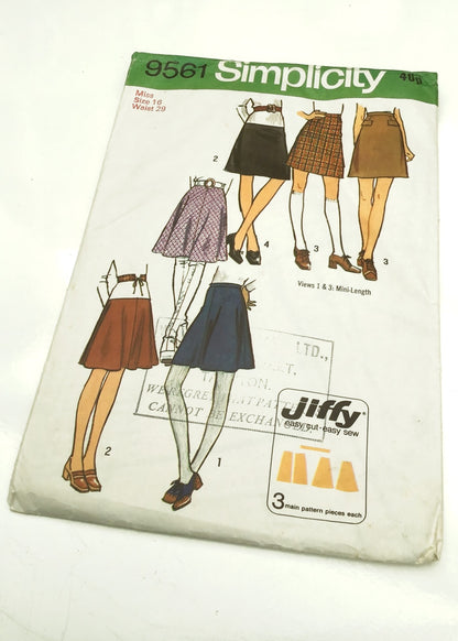 1960s Vintage Simplicity #9561 Dressmaking Pattern • Jiffy Set of Skirts