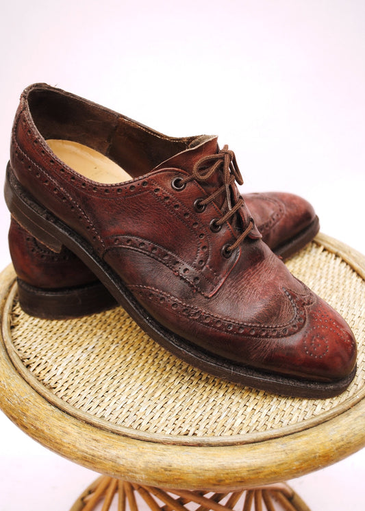 vintage size 12 leather tricker brogue shoes for men