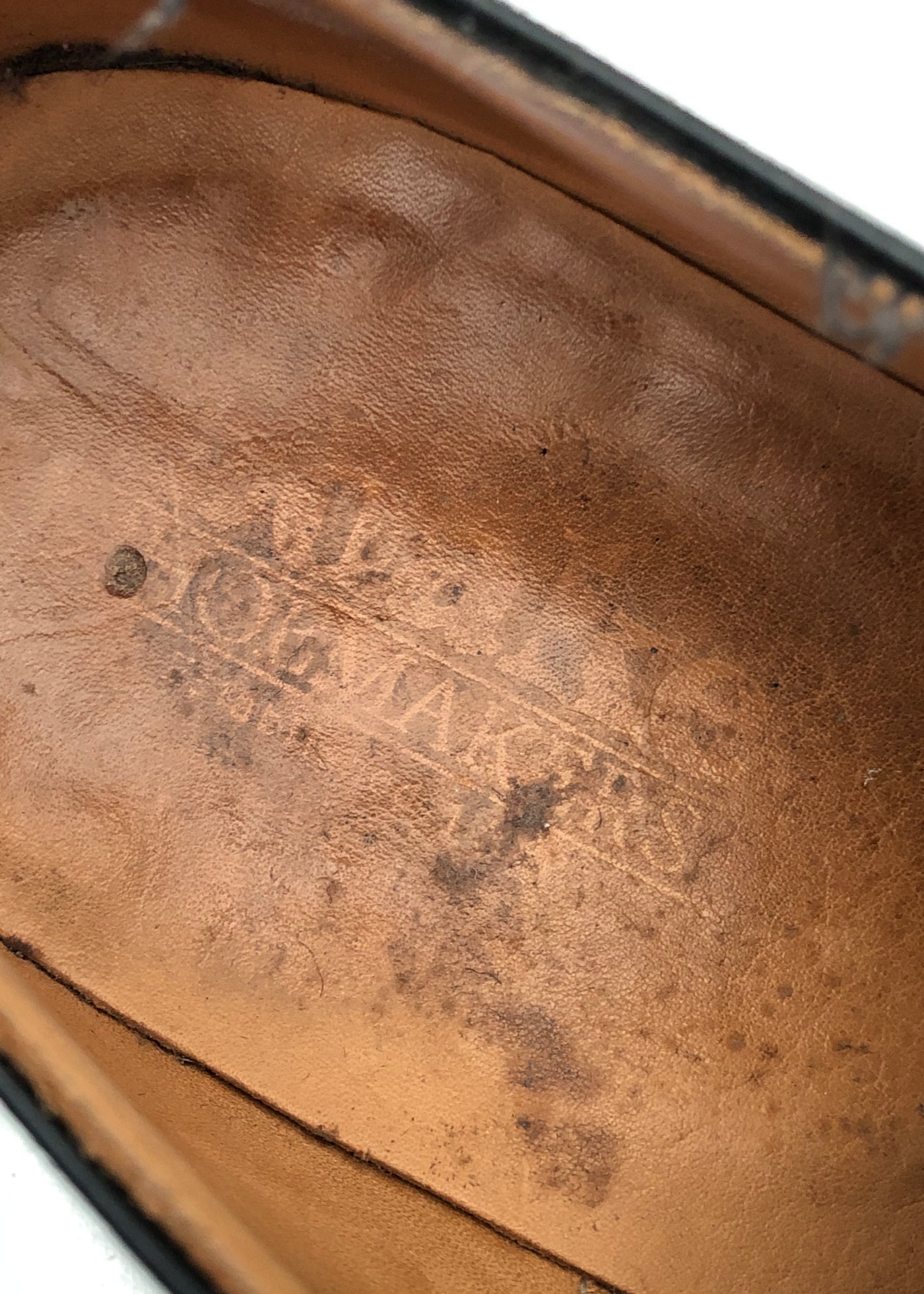 Men's Vintage Black Loake Brogue Shoes • Size UK 7