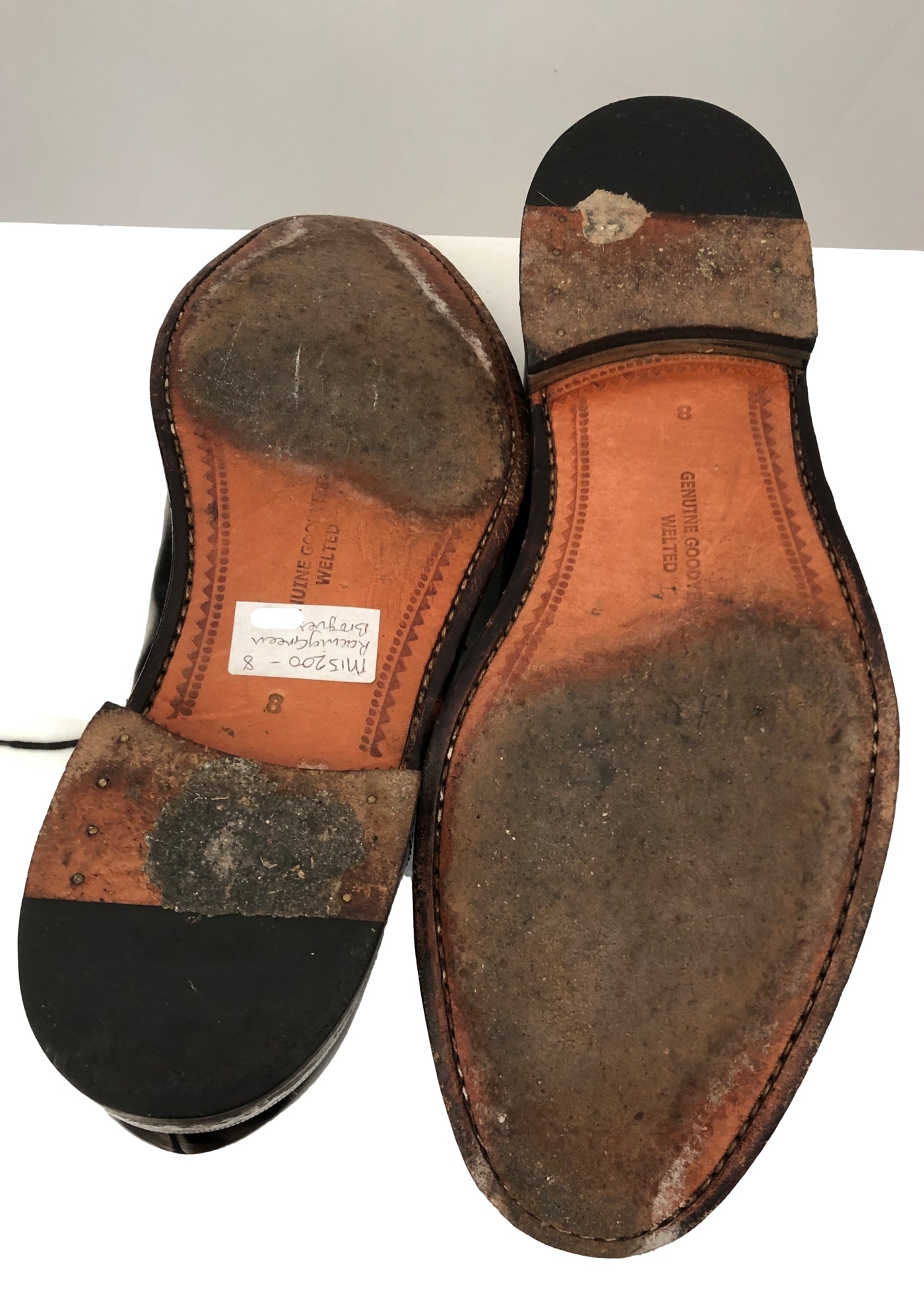 Men's Vintage Racing Green Black Brogue Shoes • Size UK 8