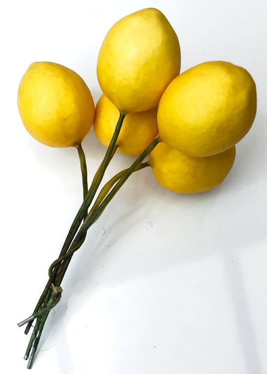 Vintage Millinery Fruit Lemon Stems