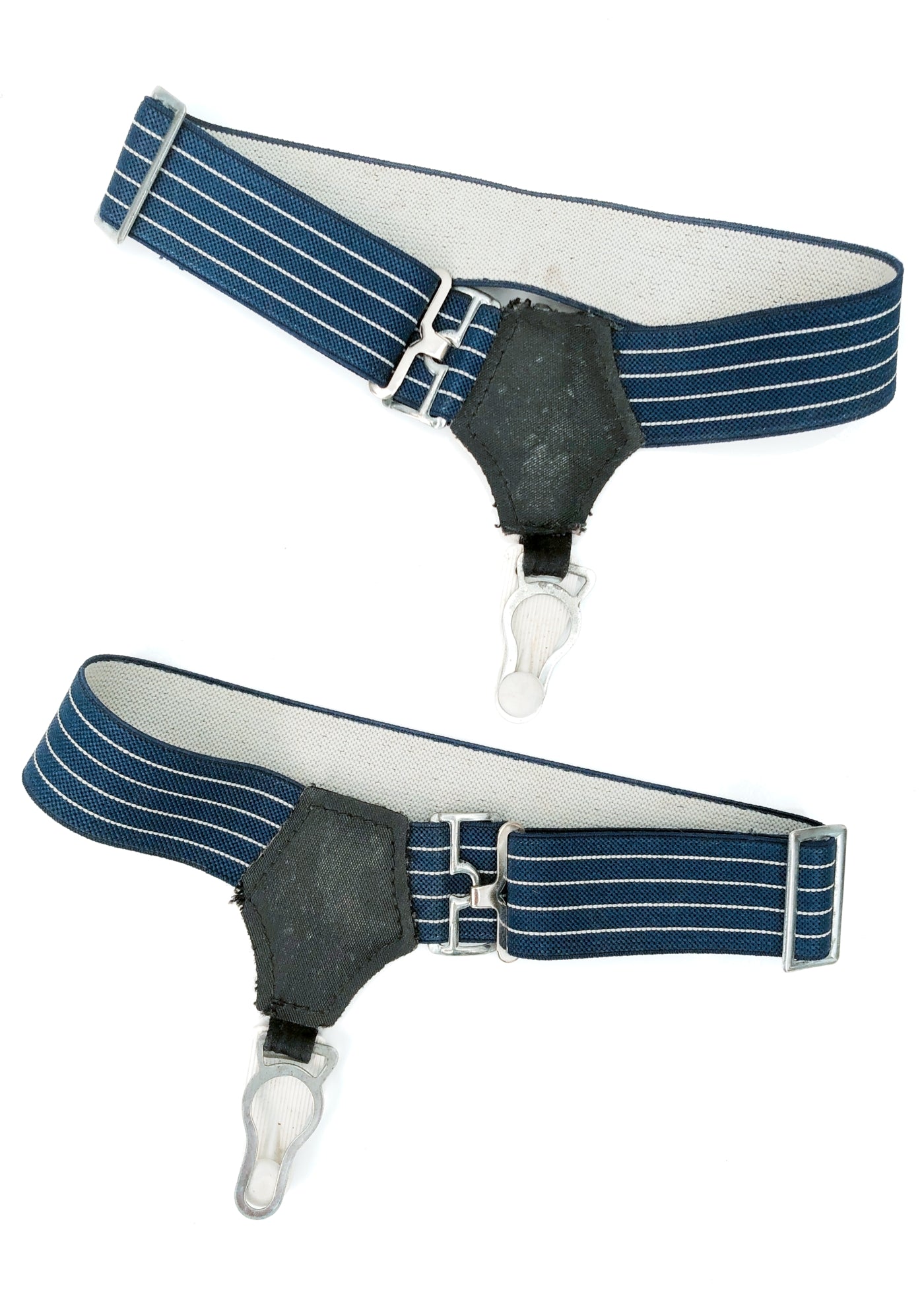 Vintage Men's Sock Suspenders Garters • Blue Elasticated