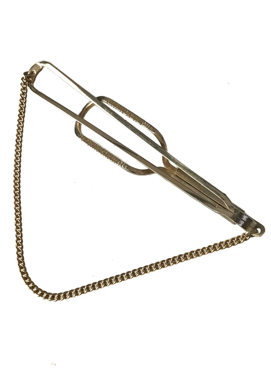 classic 1940s tie clip with chain by stratton