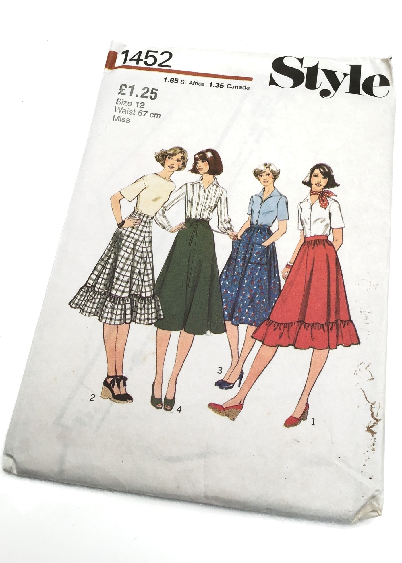 1970s Vintage Style #1452 Dressmaking Pattern  • Skirts in Four Styles 26.5"