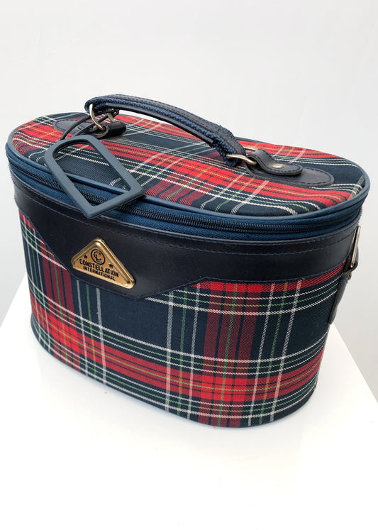 Vintage Constellation Tartan Vanity Case • Travel Flight Case