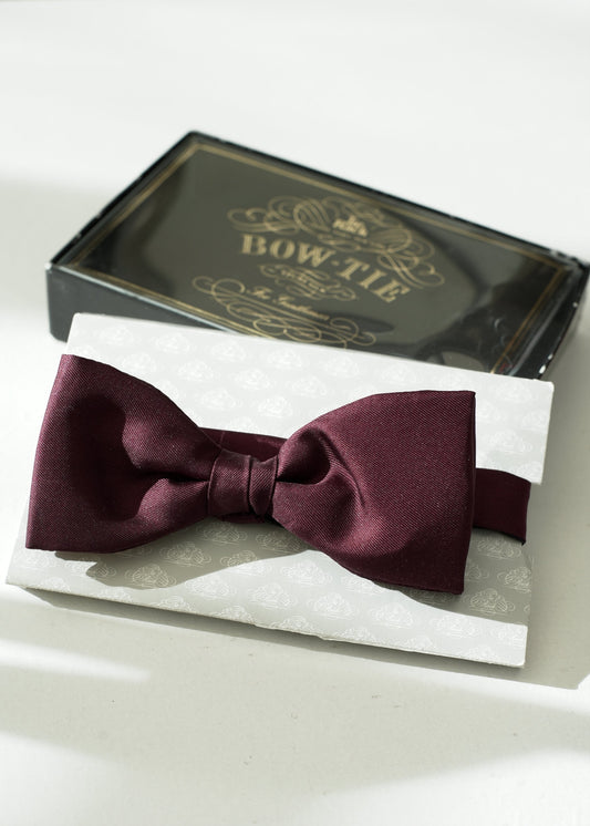 Burgundy Plum Silk Pre-Tied Bow Tie • Tie Rack