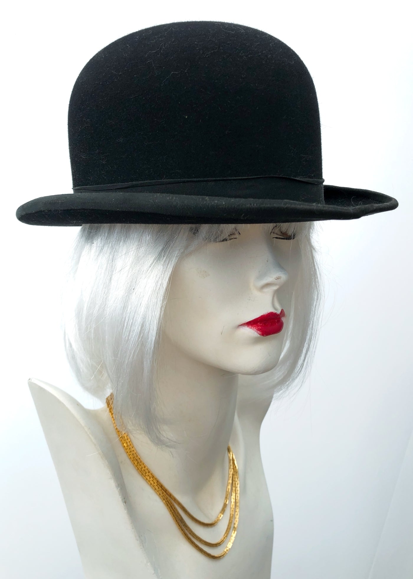 Vintage Tress & Co Black Bowler Hat