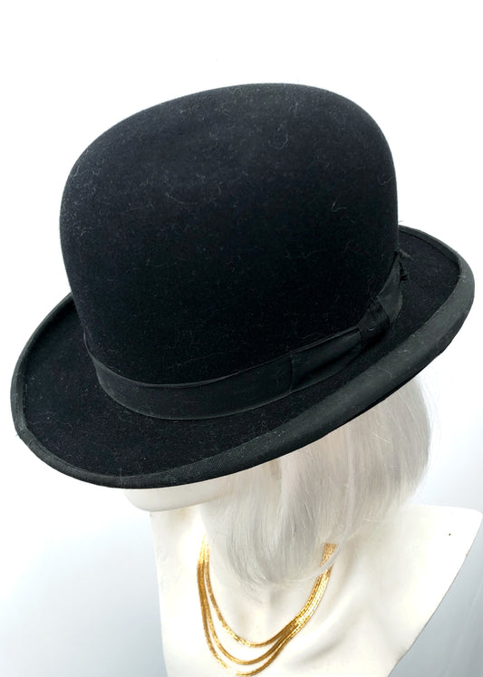 Vintage Tress & Co Black Bowler Hat