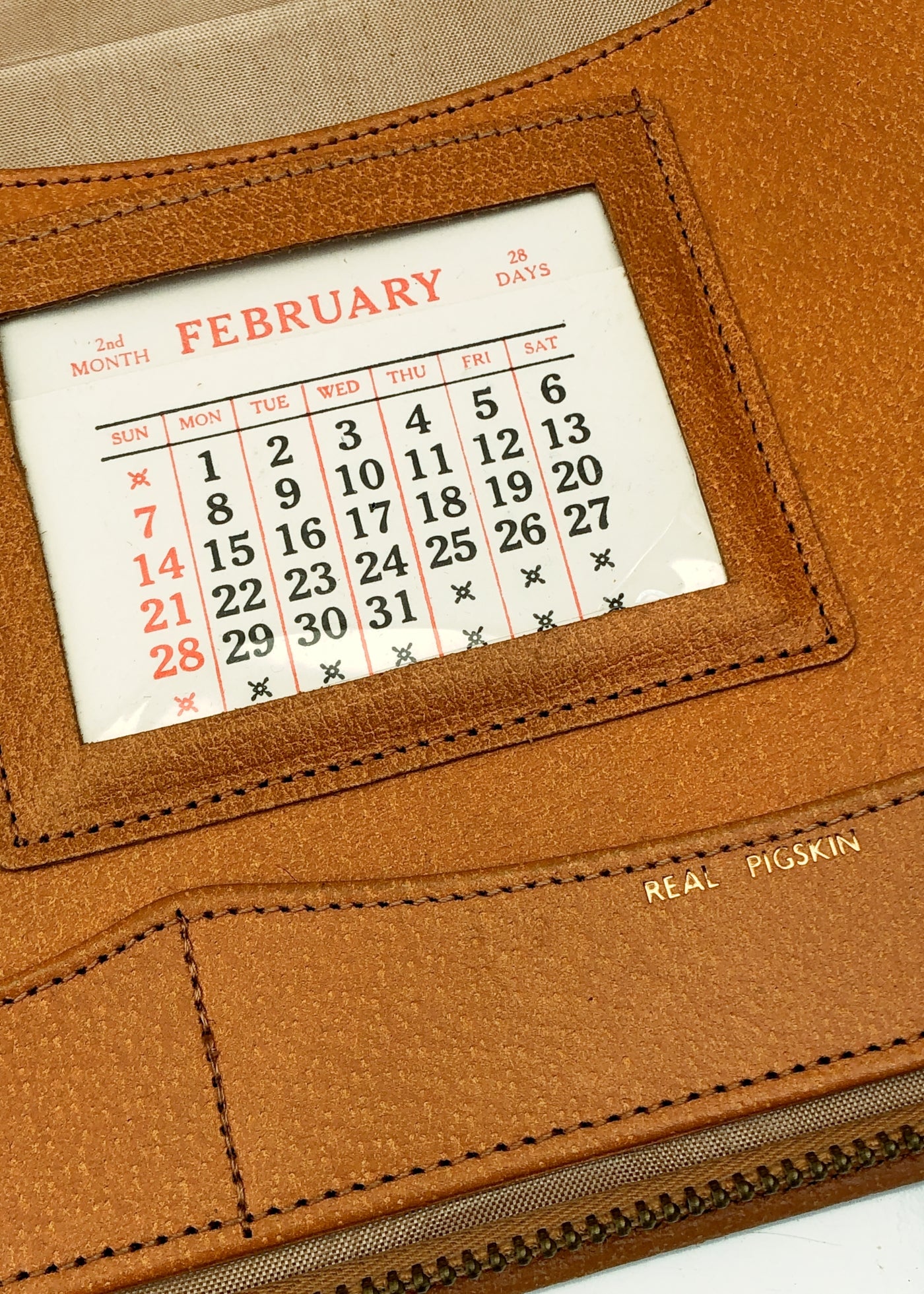 Vintage 60s Tan Brown Leather Writing Case Wallet