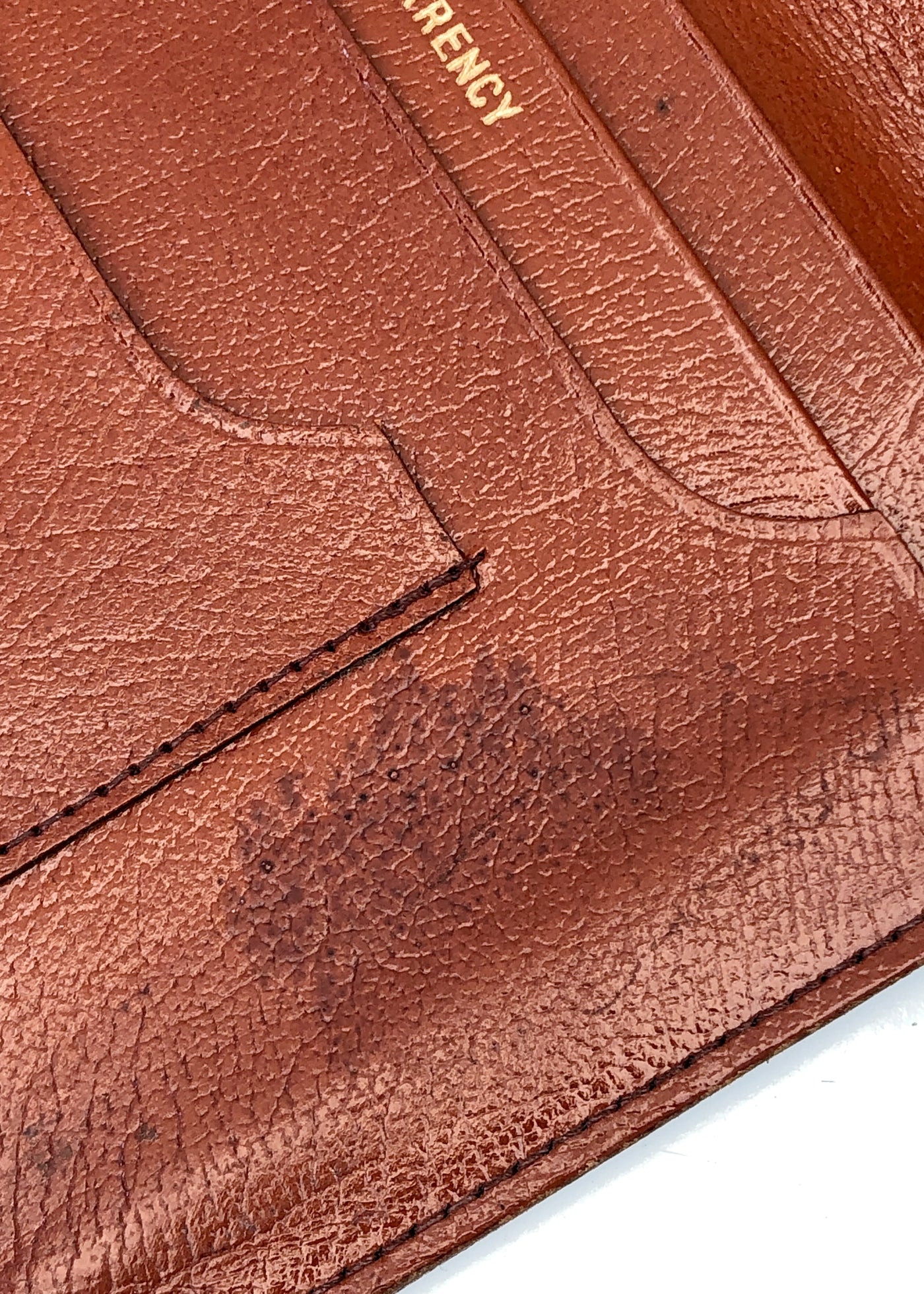 Vintage 50s Tan Brown Leather Travel Wallet