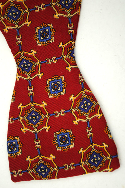 Vintage Red Silk Self Tie Bow Tie • Vicky Davis