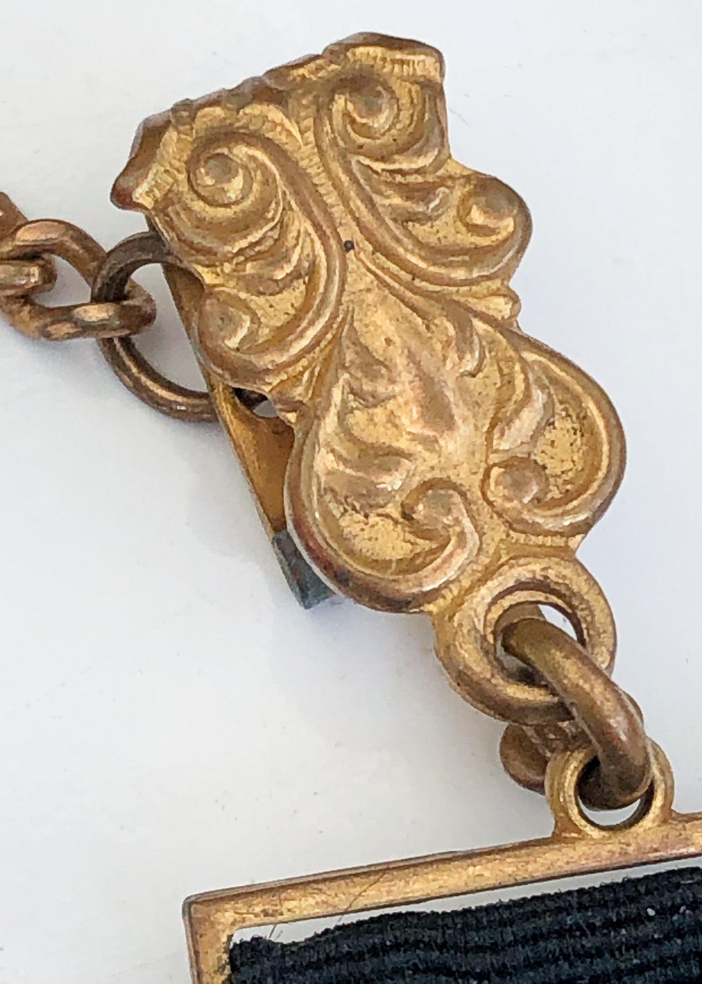 Antique Victorian Ribbon Watch Fob • Mourning Fob