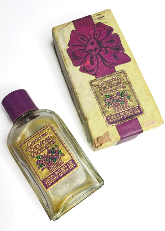 Vintage 40s Lownds Pateman Genuine Devon Violets Perfume Bottle & Box •Empty