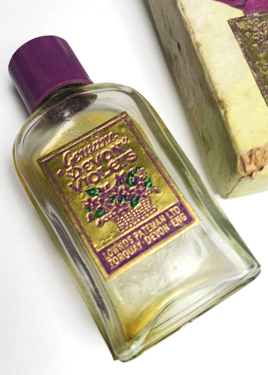 Vintage 40s Lownds Pateman Genuine Devon Violets Perfume Bottle & Box •Empty
