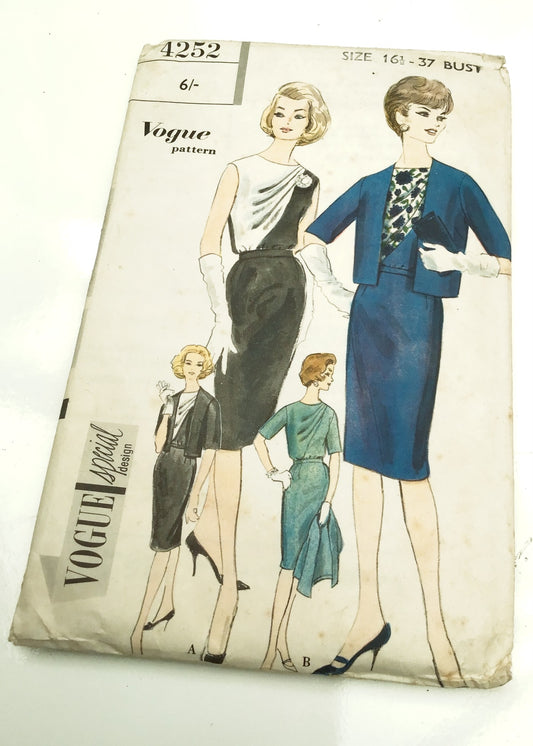 1960s Vintage Vogue Special Design #4252 Dressmaking Pattern • Dress Suit