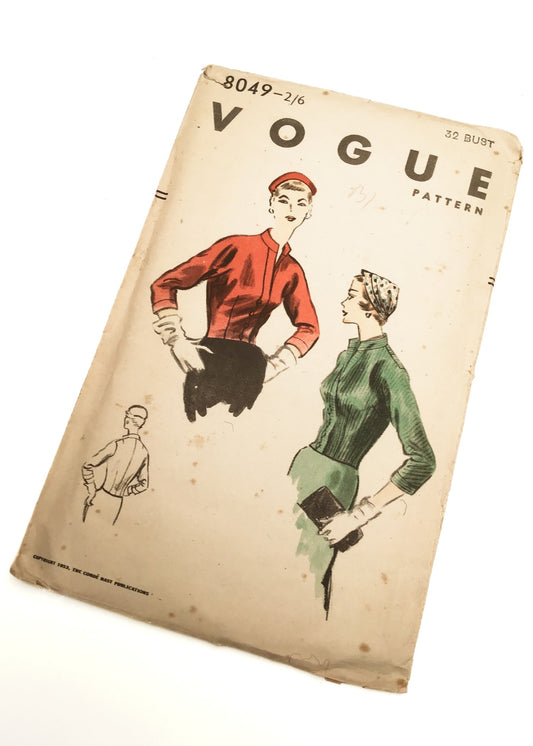 1940s Vintage Vogue #8049 Dressmaking Pattern • Jacket 32"