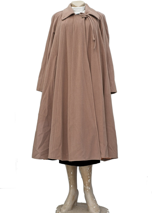 vintage wallis camel cashmere swing coat to fit size 10