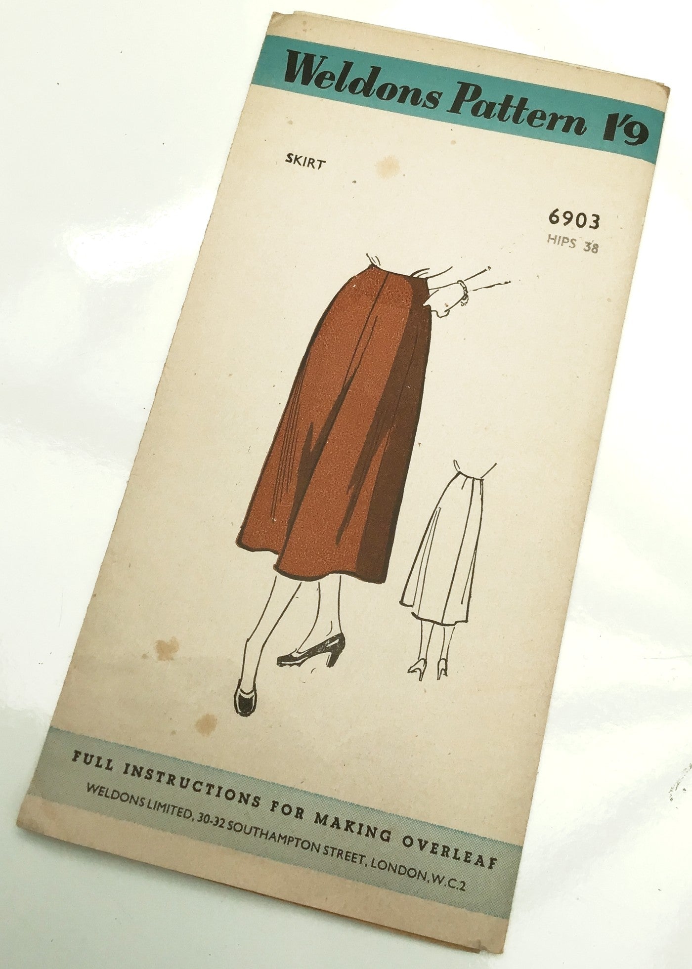 1950s Vintage Weldons #6903 Dressmaking Pattern • Midi Skirt 27"