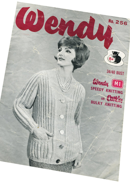 1950s Wendy #256 Knitting Pattern • Cardigan Jacket 