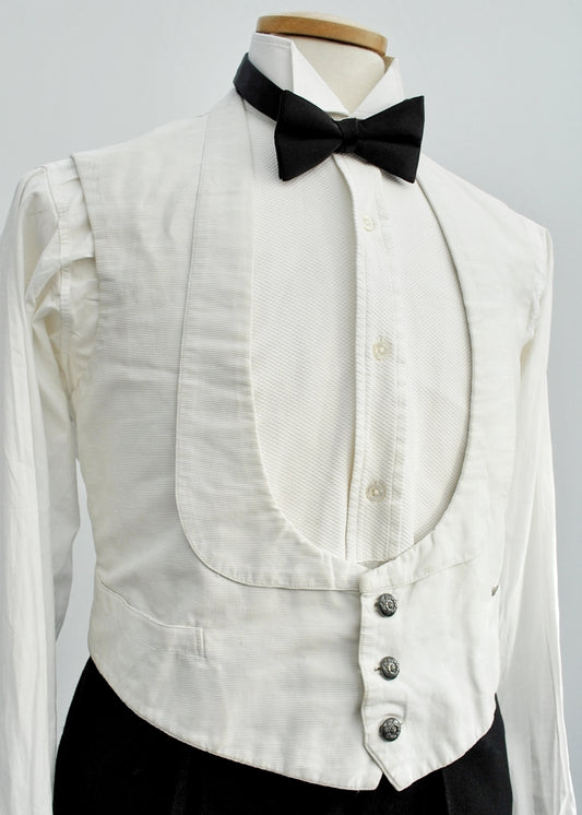 Antique White Ribbed Mess Waistcoat • Silver East Yorksire Regiment Buttons