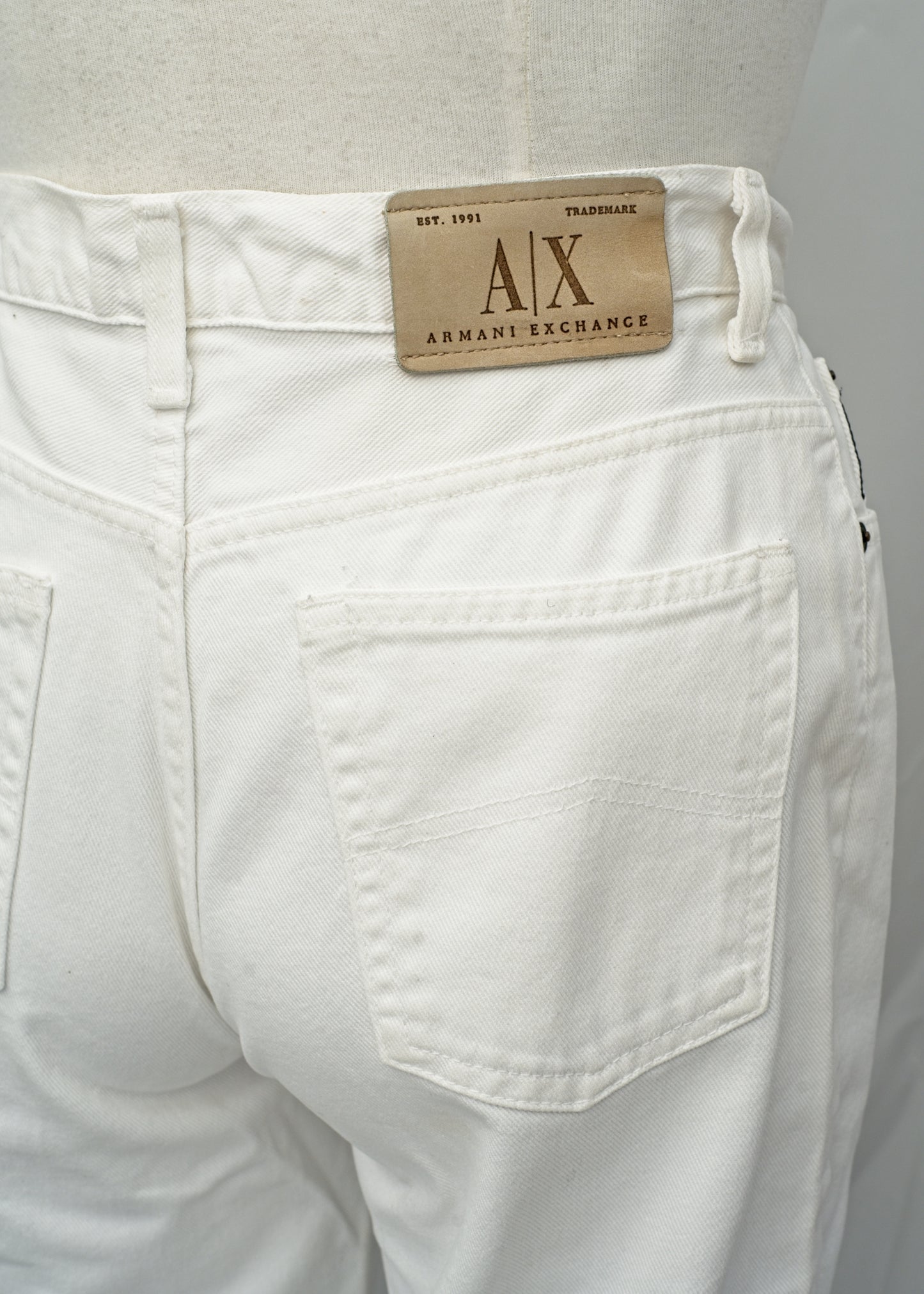 1990s White HIgh Waist Armani Exchange Jeans