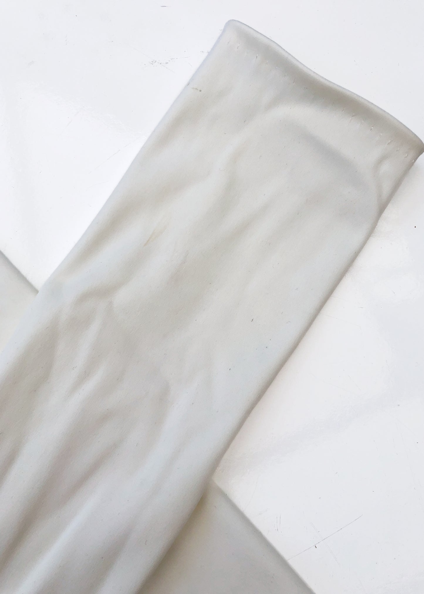 1980s Vintage White Bridal Long Fingerless Pointy Gloves • Opera Length