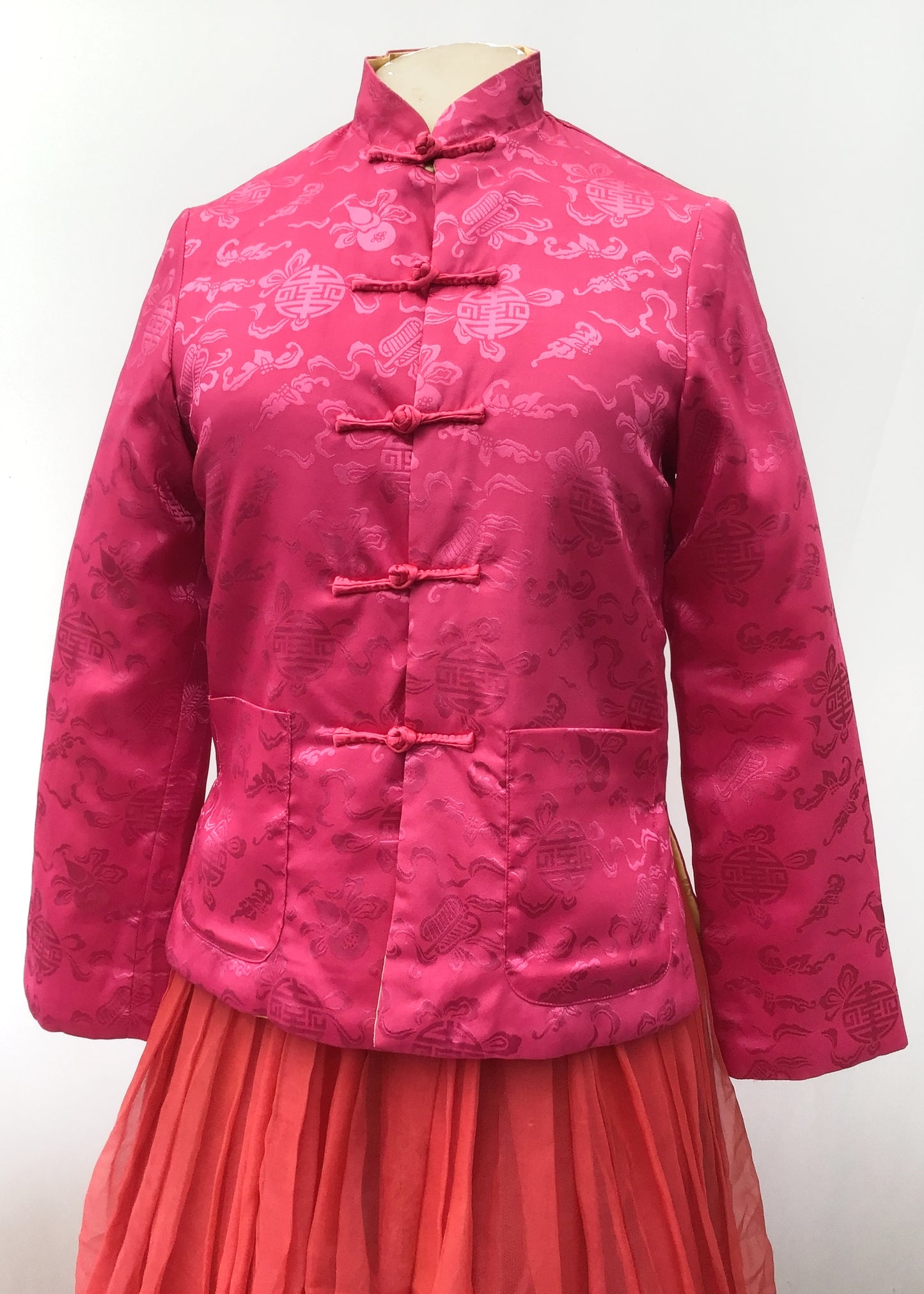 Pink or Yellow Reversible Chinese Padded Jacket • 35"