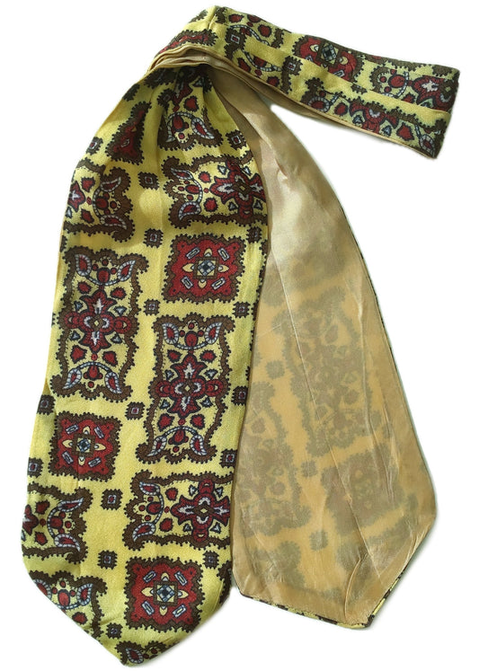vintage yellow and red patterned dicel cravat