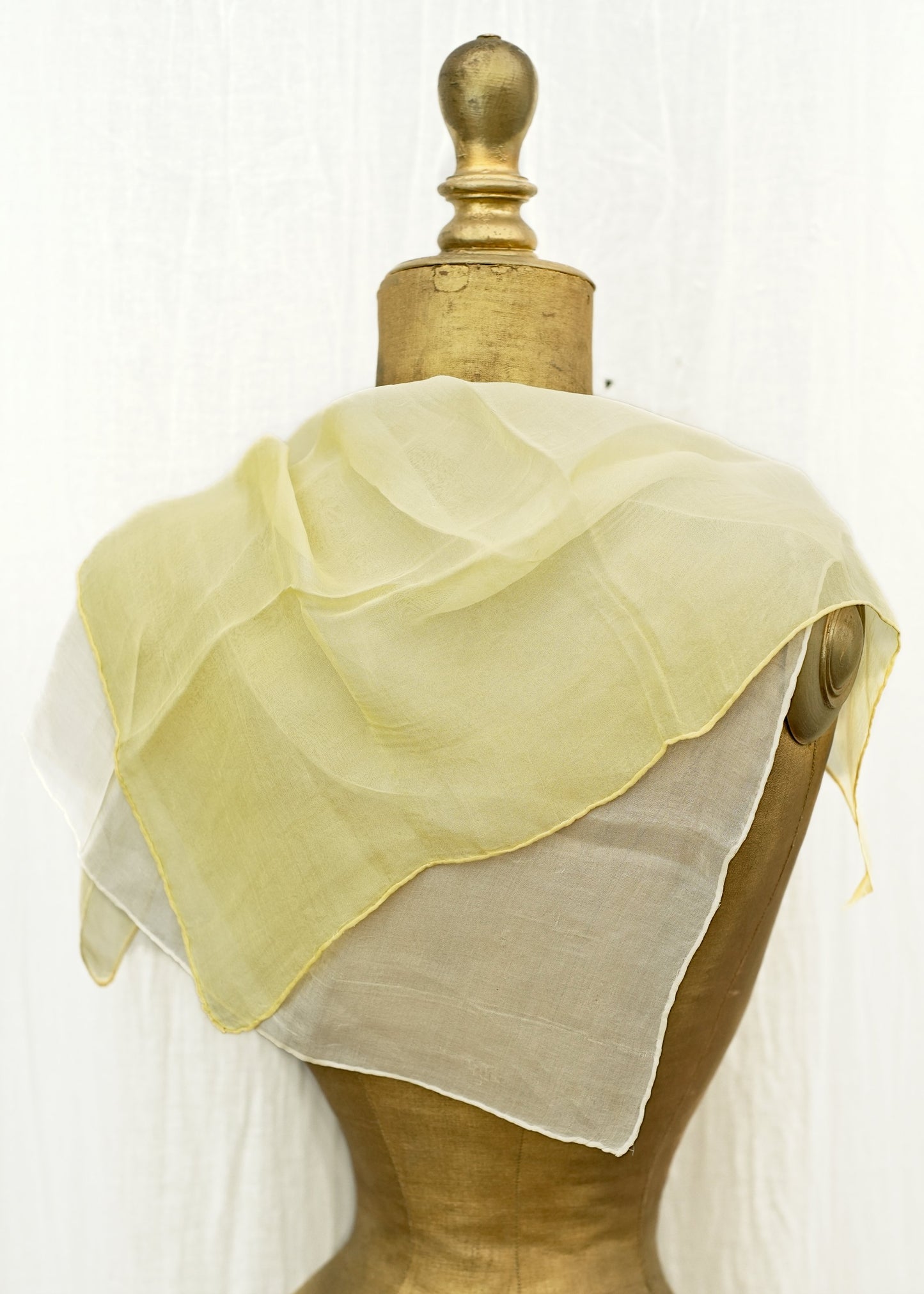 vintage yellow silk pmbre scarf