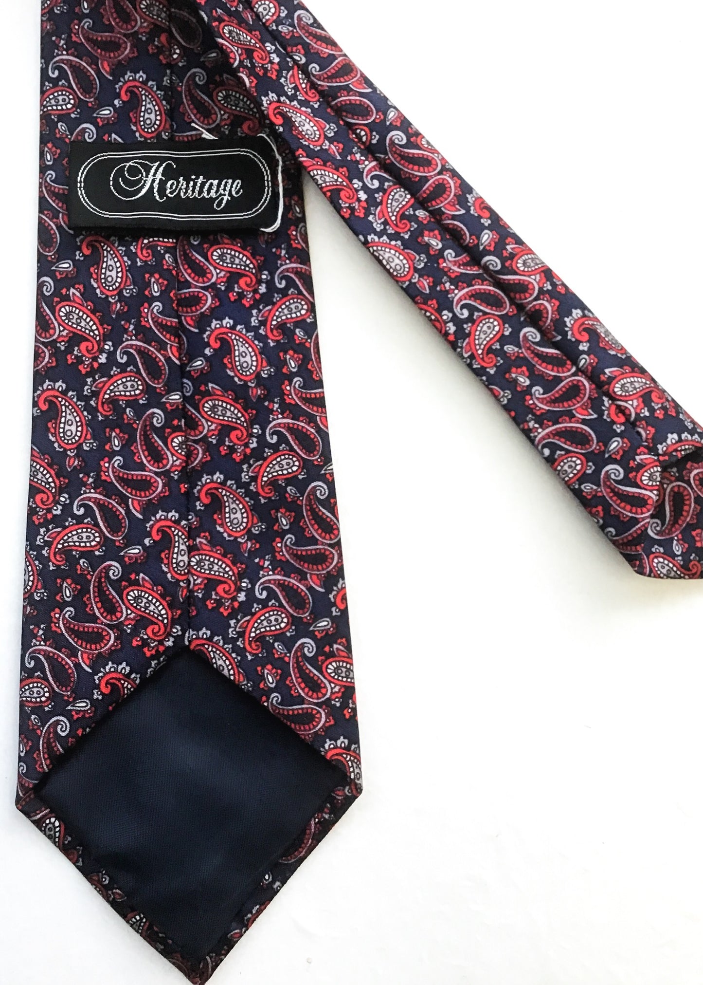 Men's Paisley Silk Tie Burgundy Navy Blue Necktie