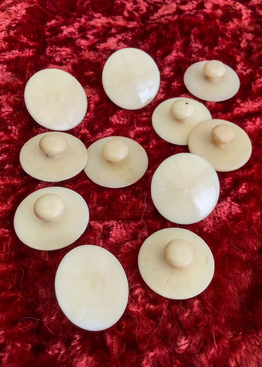 vintage celluloid shirt collar studs from the 1930s, 40s