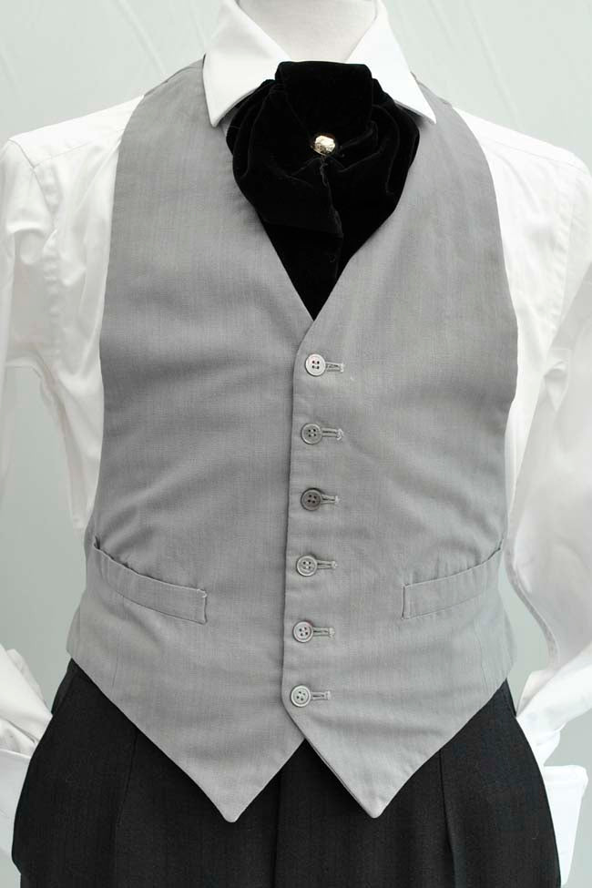 Men's Vintage Backless Dove Grey Formal Morning Waistcoat Vest
