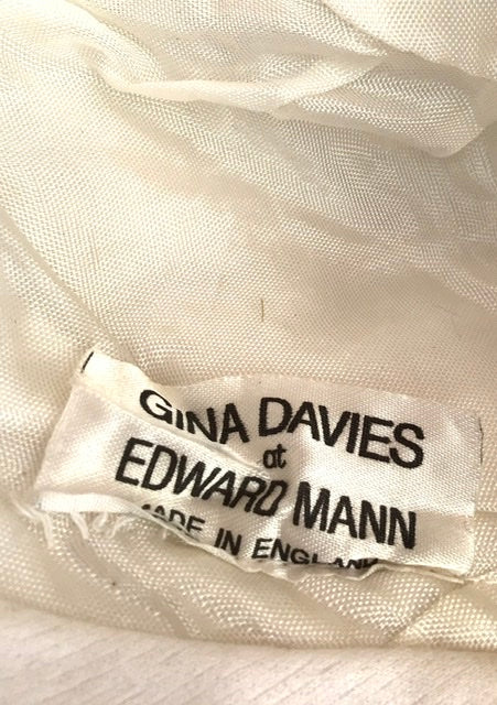 1960s Vintage White Turban Hat | Gina Davies for Edward Mann