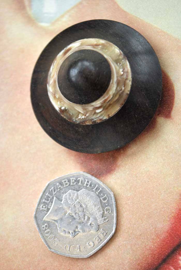 1940s Vintage Large Wood Galalith Plastic Button