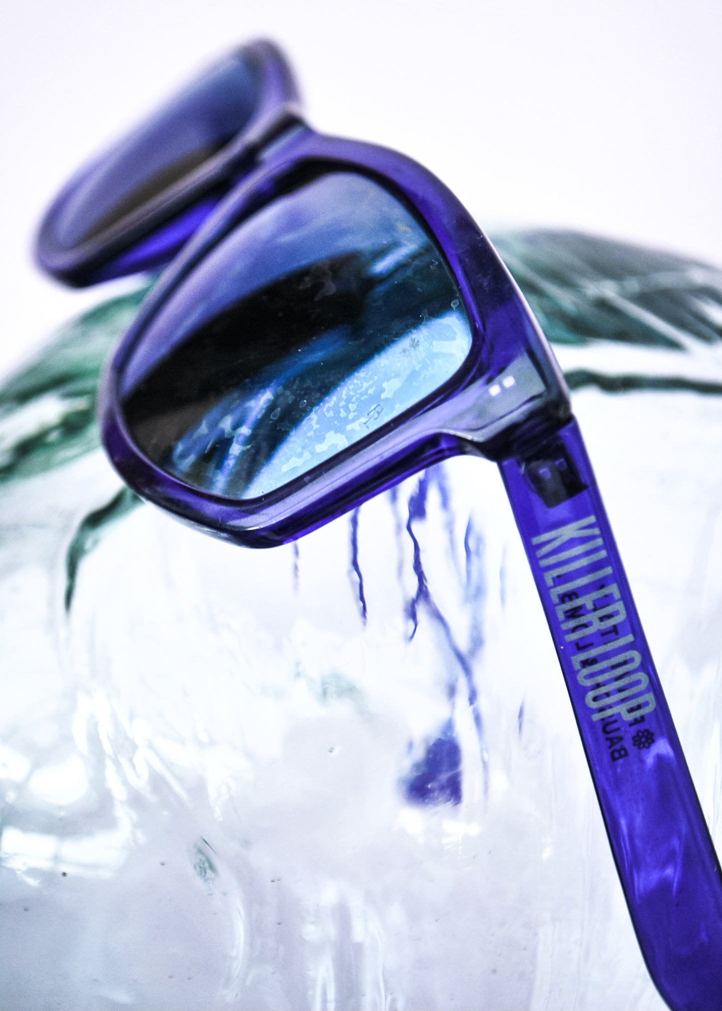 1990s Rare Killer Loop Wayfarer Mirrored Sunglasses in Violet Blue