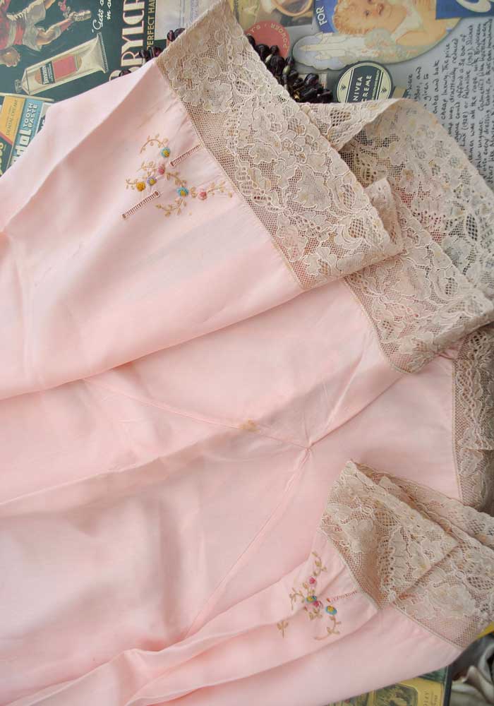 vintage pink silk tap pants, french knickers