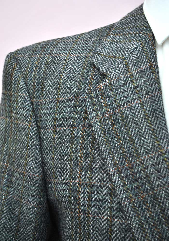 Vintage Grey Check Lightweight Tweed Sports Jacket • St Michael • 38"