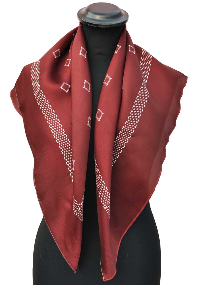 vintage 40s burgundy rayon scarf shawl