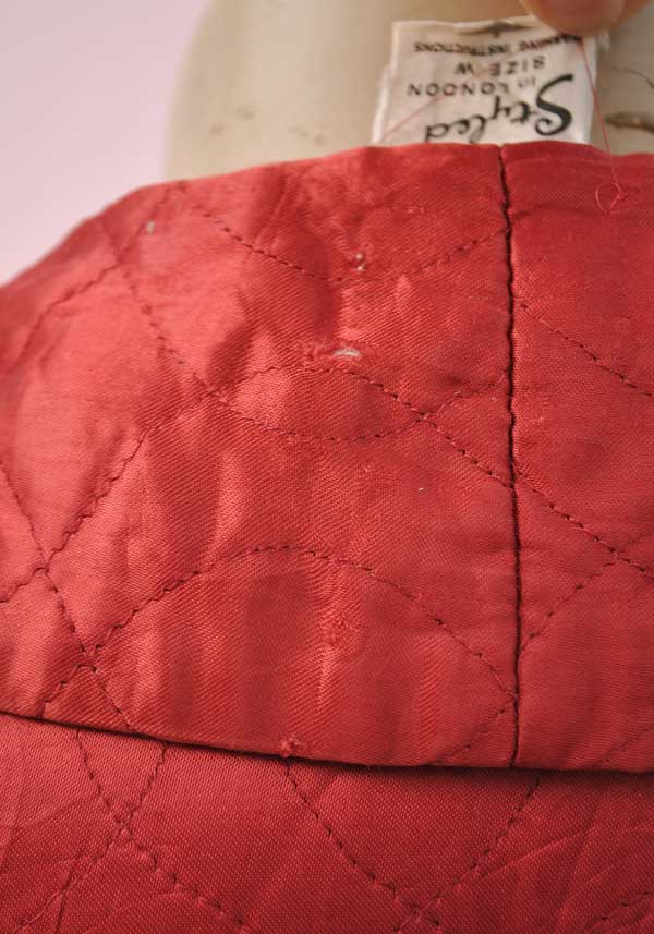 Vintage 40s Red Satin Quilted Dressing Gown • Housecoat