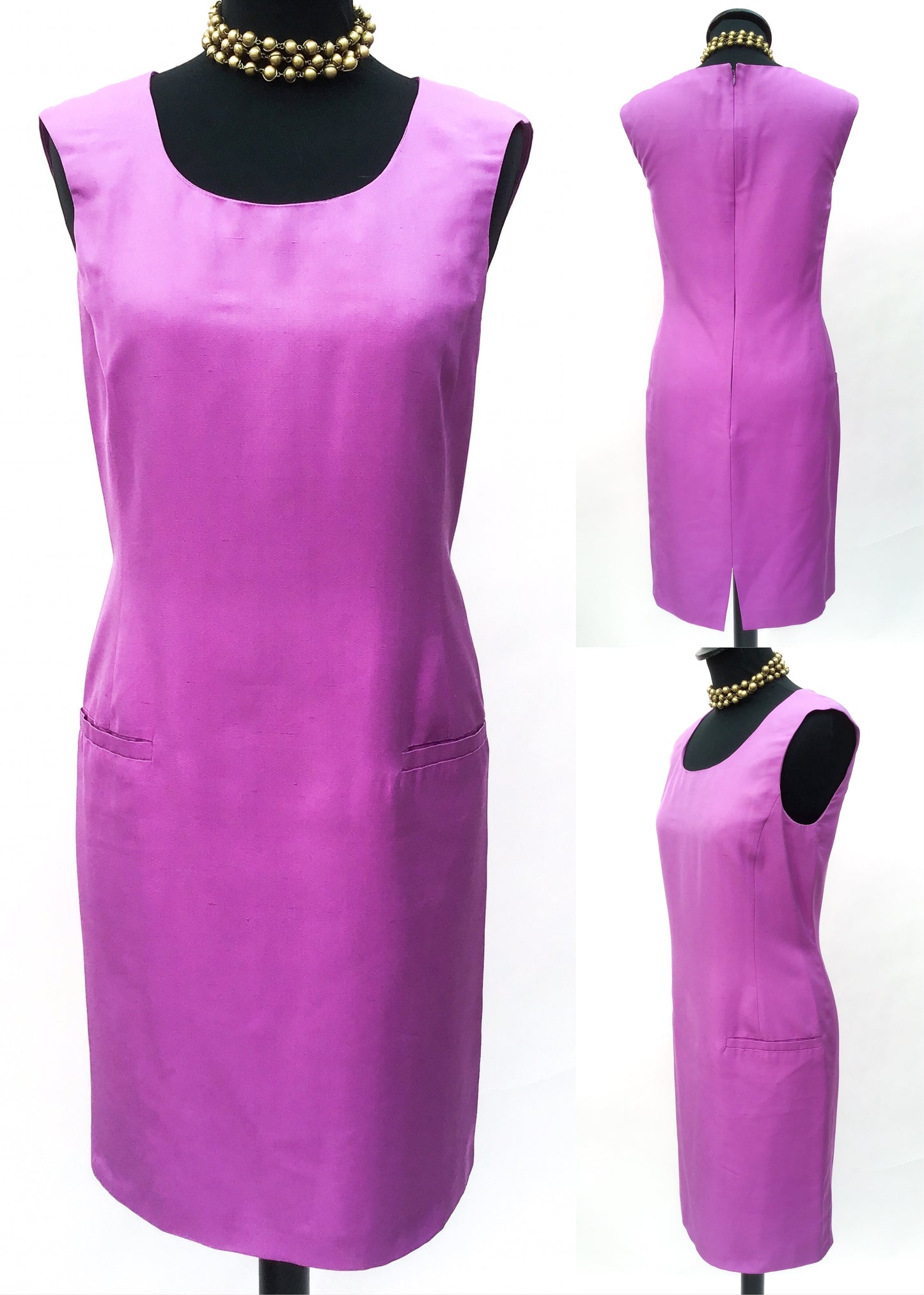 1990s Vintage Lilac Silk Shift Dress with Jacket • Mother of the Bride • MaxMara