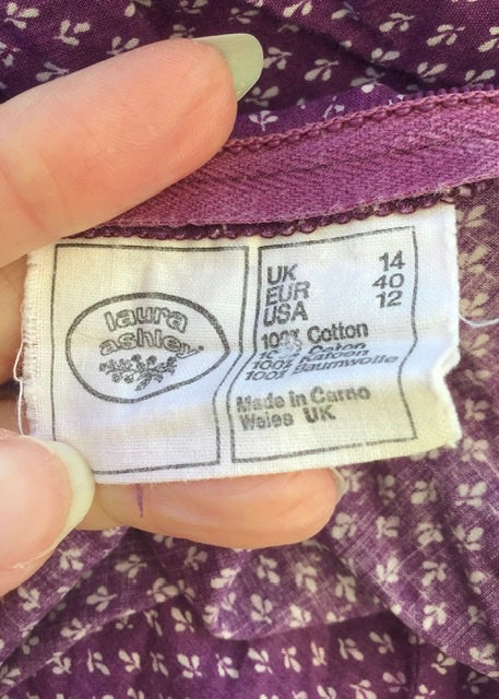Vintage 70s Laura Ashley Welsh Label Purple Cotton Dress – Top Notch ...