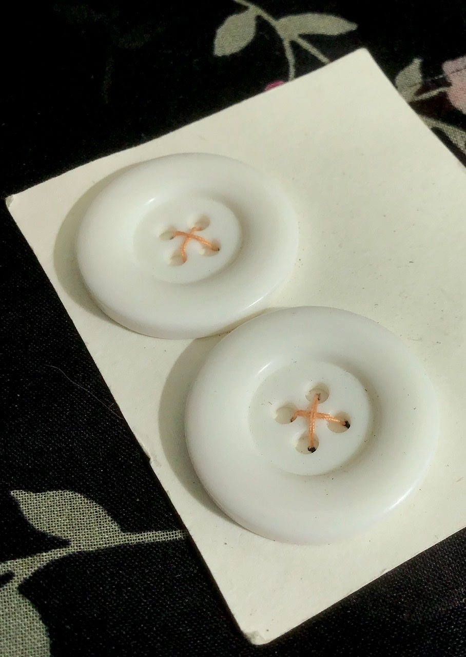 Bevel Buttons Two Rounded Bevel White Plastic Vintage Buttons – Top Notch Vintage