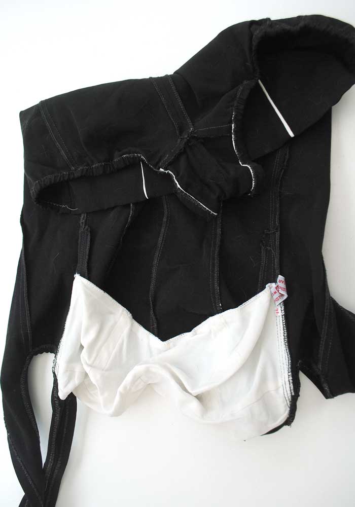 Vintage 50s Black Structured Skirted Swimsuit • Zipper Fastening